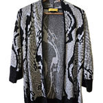 St. John  Cardigan Petite Size P Duster‎ Knit Yellow Tag Resort 2013 Black Silver Photo 0