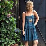 Anthropologie Floreat Senna Fringe Teal Dress Size Small Photo 14