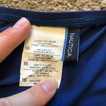 Nautica NEW NWT  Dark Blue Turquoise White Belted Belt Swimwear Bikini BOTTOM 16 Photo 5