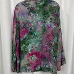 Soft Surroundings  Green&Purple Tie Dye Floral Open Front Cardigan Kimono Sz.XL Photo 6