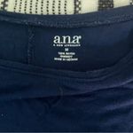 a.n.a 3/4 Sleeve Navy T-Shirt Medium Deep Blue Classic Casual Basic Fall Tee M Photo 3