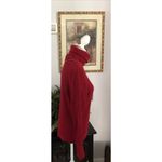 Liz Claiborne  Large Red Turtle Neck Sweater Full Zipper Front Long Sleeve Photo 5