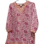Gretchen Scott Designs Pink Orange Elephant Tunic Cover-Up Women large Photo 0