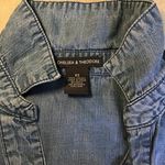 Chelsea & Theodore Denim Dress Women Sz. XS Blue Shirtdress Roll tab Sleeve Photo 7