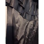 Vintage 1980s Black Velvet Evening Gown Puff Sleeve Ruffle Skirt Formal Dress Size M Photo 3