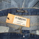 Nasty Gal NWT Organic Denim Distressed High Waist Shorts Blue Size 12 Photo 2