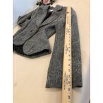 Apt. 9  Black White Tweed Blazer Jacket Removable Faux Fur Collar Single Button Photo 6