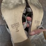 Vintage calico leather snakeskin pattern strappy block heel sandal shoe White Size 7.5 Photo 8