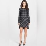 French Connection 'Fast Ciao' Windowpane Check Long Sleeve Shift Dress Size 12 Photo 4
