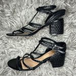 Schutz  Rosalia black strappy braided block heel sandal women’s shoe size 9 B Photo 5