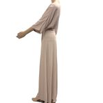 In Loom Neutral Beige Wrap Lined 3 Quarter Sleeve Flowy Maxi Dress Womens Small Photo 3