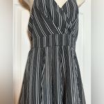 Purple Snow Black & White Striped Tank Top Romper w Layered Skirt Dress Size LG Photo 3