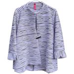EUC IC by Connie K Ribbed Wave Stripe Jacket Top Lavender Black Size 1X Purple Photo 0