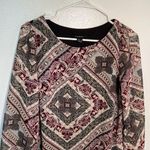 Atmosphere Shift Dress Beige Burgundy Floral Paisley Photo 1