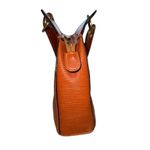 Fendi Womens handbag Tan Vintage Janus Textured Leather Rare Photo 2