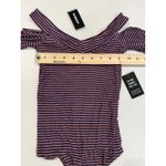 BCBGeneration NEW BCBGenertation Bodysuit Womens XXS Petite Striped Stretch Cold Shoulder Photo 3