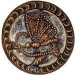 Antique Butterfly Picture Brass Button Small .5" Collectible Brown Photo 0