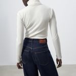 ZARA nwt ribbed white turtleneck fitted sweater top Photo 3