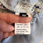 SheIn Blue Floral Chiffon Long Sleeve Ruffle Sleeve Top Size Medium Photo 5