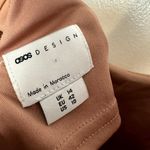 ASOS  DESIGN Frill Sleeve Body-Conscious Midi Dress in Light Tan Pink Size US 10 Photo 7