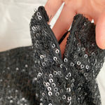 No Boundaries  Black Sequin Crop Tank Top Womens M FLAW Going Out Party Glam NYE Photo 5