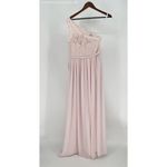 Azazie ‎ Blush Pink Women's One Shoulder Long Dress - Size C Photo 3