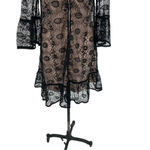 Reiss Jade Lace Dress Black Nude A-Line Bell Sleeve Embroidered Size US 6 Photo 10