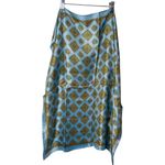 Vintage Headscarf Retro Blue Gold Decorative Large Square Neck Scarf Covering u Photo 1