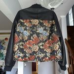 Karen Millen Floral Jacquard Print Bomber with Textured Dot Sleeves Sz 12 Photo 1