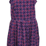 Taylor Burgundy Print Fit and Flare Dress Size 12 Wedding Guest Dress Purple Photo 0