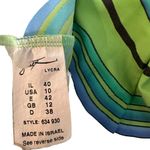 Gottex ‎ Tankini Top Womens 10 Green Abstract Print Swimwear Retro Chain Straps Photo 7