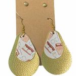 None Statement Earrings Set S’mores Gold‎ Dangle Slip On Earrings Round Gold Studs Photo 0