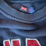 London England Navy Crewneck Embroidered Sweatshirt UK Graphic Pullover‎ Small Blue Photo 4