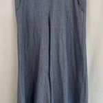 Bryn Walker Brynn Walker Chambray Blue Cotton Wide Leg Pants Trousers High Waisted Photo 0