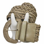 Talbots  Beige Leather Wide Braided Belt Size Medium Photo 0