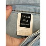SheIn Women's Sexy Shorts Ripped Raw Hem Stretch Mid-Rise Denim Blue 25 NWT Photo 3