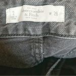 Abercrombie & Fitch Button Fly Distressed Jean Shorts Black Wash Cuffed 2/26 Photo 2