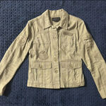 BCBG MAXAZRIA Women’s Denim Military Style Jacket Patches Size Small Photo 0