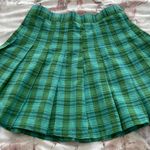 Urban Outfitters NWT Katie Green Pleated Plaid Mini Skirt Photo 0
