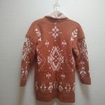 Knox Rose  Geometric Print Open Front Cardigan in Brown Photo 5