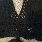 Lulu's Black Crochet Halter Tank Top Size M Photo 3