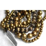 Chico's NWT  Multi Strand Brass Tone Beaded 6" Stretch Boho Stack Bracelet Photo 2