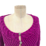 Free People Purple Taf Cable Knit Cardigan Sweater Size XS Photo 1