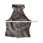 Wild Fable Waxed Twill Utility Top Brown High Neck Buckle Zip Front Woman’s Size S Photo 4