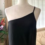Abercrombie & Fitch Asymmetrical One Shoulder Maxi Dress with Slit in Black Photo 5