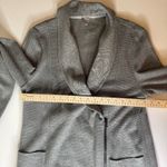 Talbots T by Geometric Jersey Knit Zip Front Cardigan Jacket Sz L Pockets Gray Photo 7