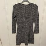 H&M ⭐️ Grey Black Marled Crewneck Long Sleeve Fit & Flare Dress Size XSmall EUC Photo 3