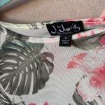 J for Justify  Tropical Floral Short Sleeve Top - Pink and Green medium Photo 1