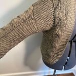 Chicwish Open Front Batwing Sleeve Cable Knit Cardigan Beige Photo 3