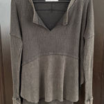 Free People Like New We The Free Monterey Thermal Top Mushroom Oversized Small Photo 0